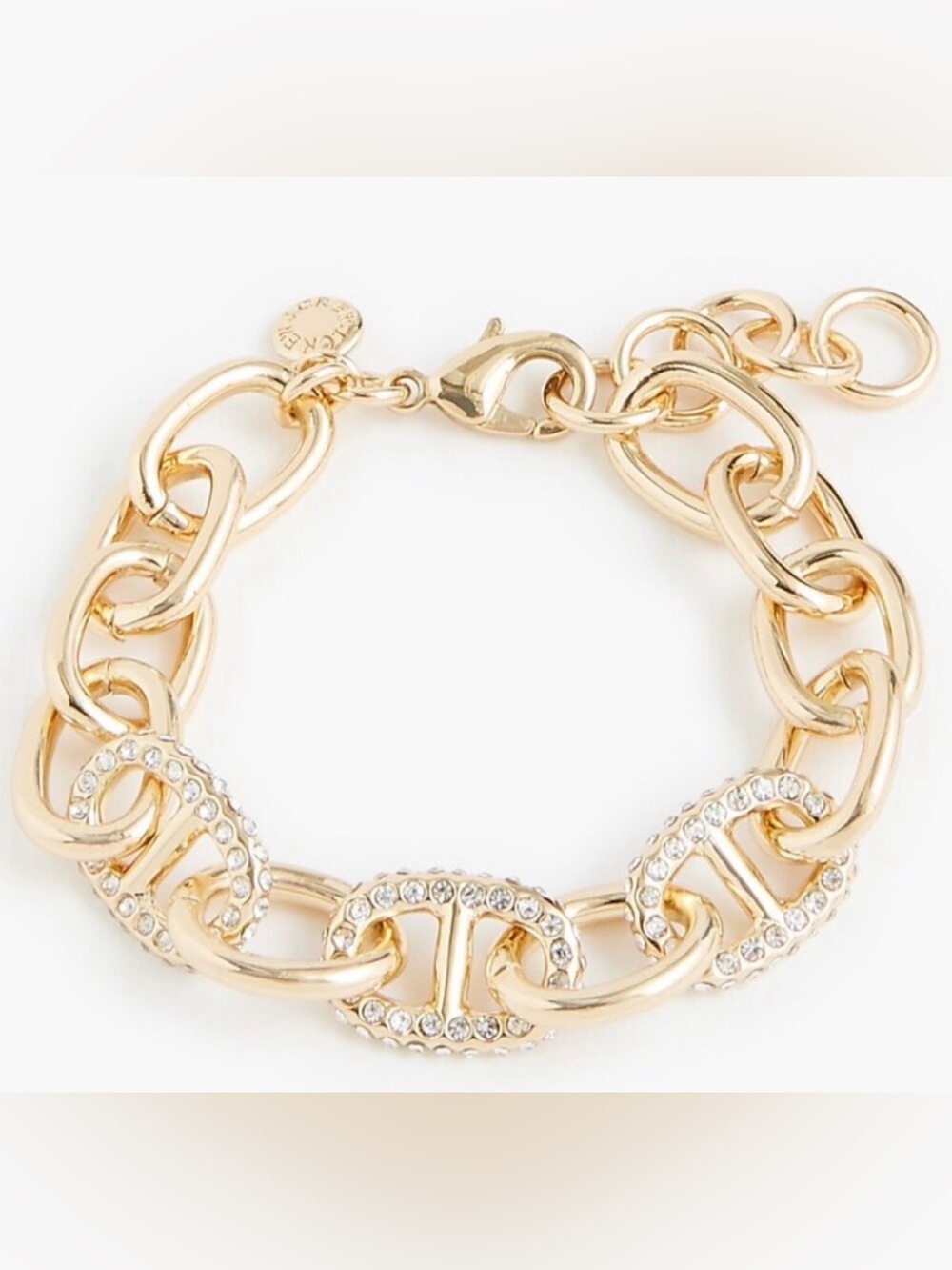J. Crew Gold Crystal-Embellished Link Bracelet